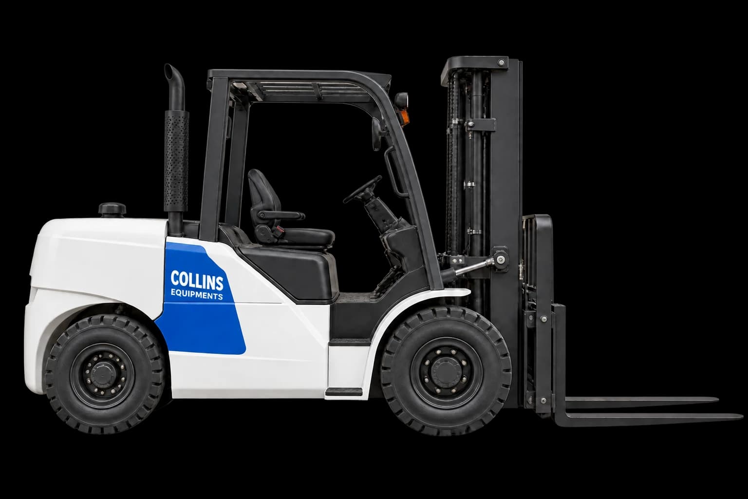 Illustration of a Collins-branded forklift