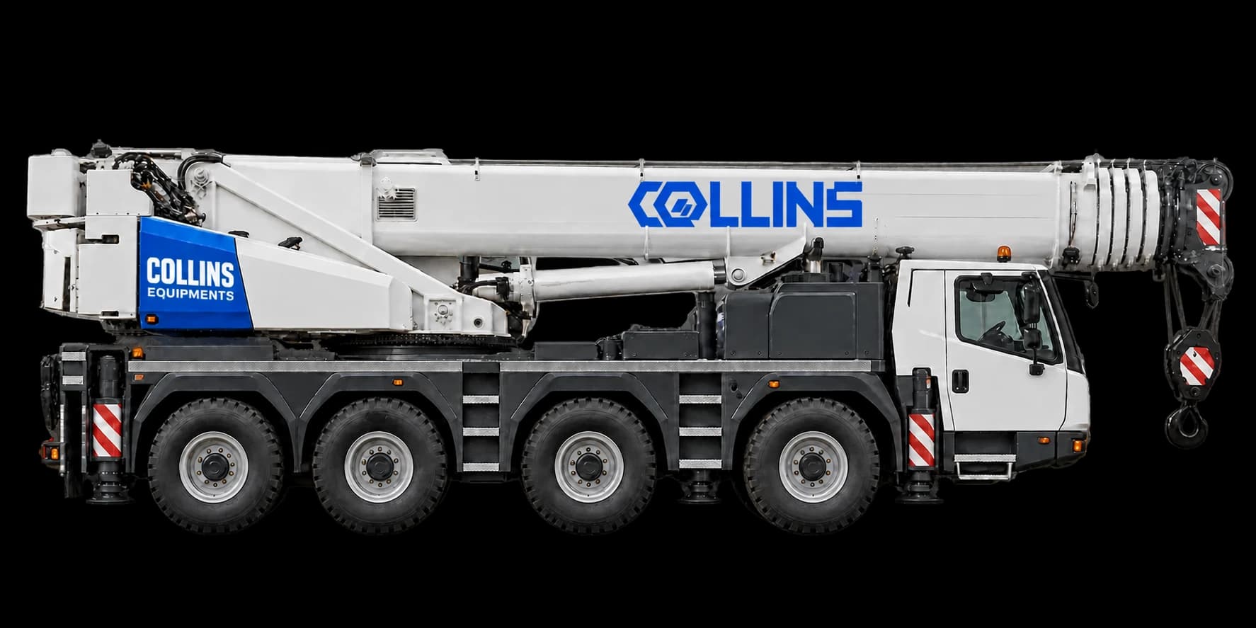 Illustration of a Collins-branded mobile crane